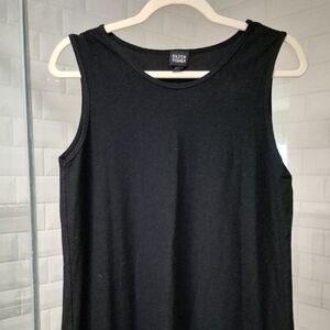 Eileen Fisher Black Knit Sleeveless Midi Length Dress Sz M